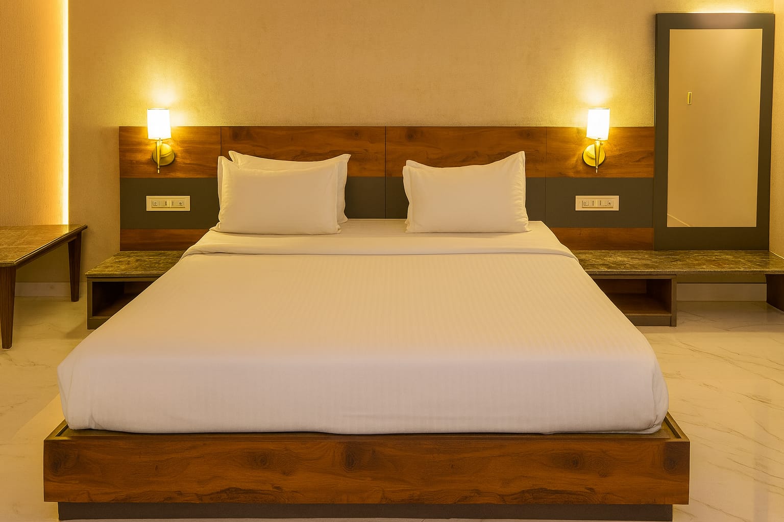 Wildstone Cottage interior with warm wood and soft lighting